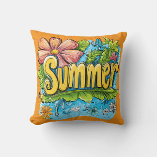 Oreiller décoratif tropical coloré "Été"