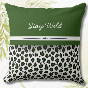 Oreiller décoratif vert jungle imprimé léopard Sau
