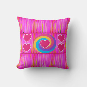 Oreiller décoratif violet pour canapé avec coeur