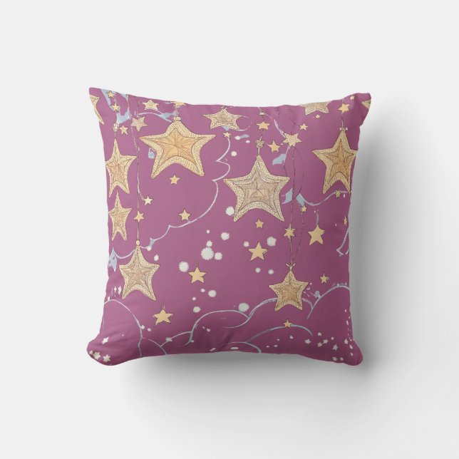 Oreiller décoratif "Wish Upon a Star" | Étoile vio (Recto)