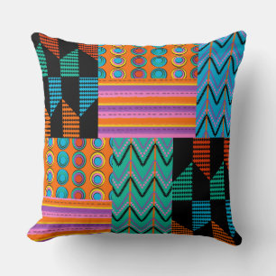 Oreiller Designer Aztèque Africain Multi