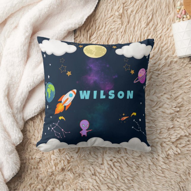 Oreiller d'espace personnalisé pour les enfants (Couverture)