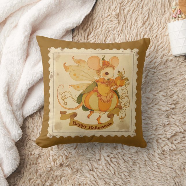 Oreiller d'Halloween Citrouille Souris Bébé Adorab (Couverture)