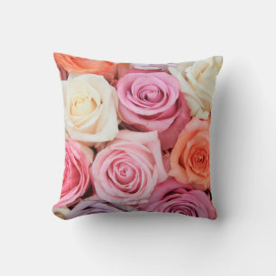 Oreiller d'impression rose et blanc rose