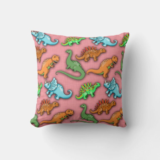 Oreiller Dinosaures Mignons pour Enfants (Recto)