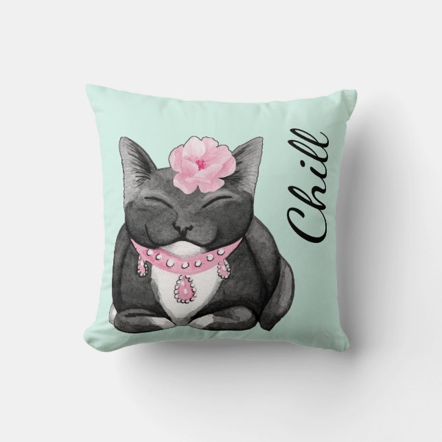 Oreiller doux Kitty Chill Lancer (Recto)