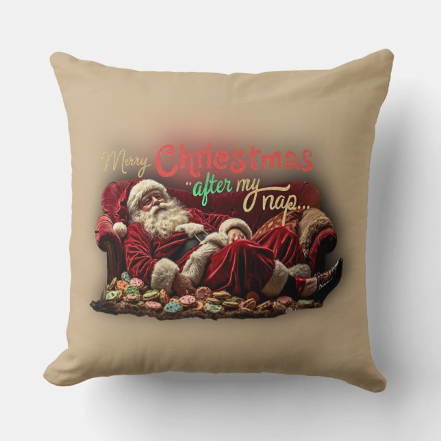 oreiller drôle de Père Noël paresseux  (Recto)