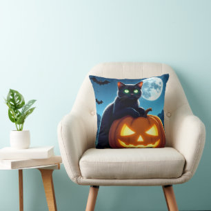 Oreiller éffrayant pour chat noir