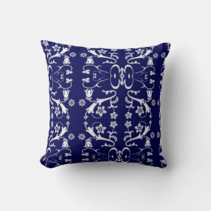 Oreiller élégant en batik bleu