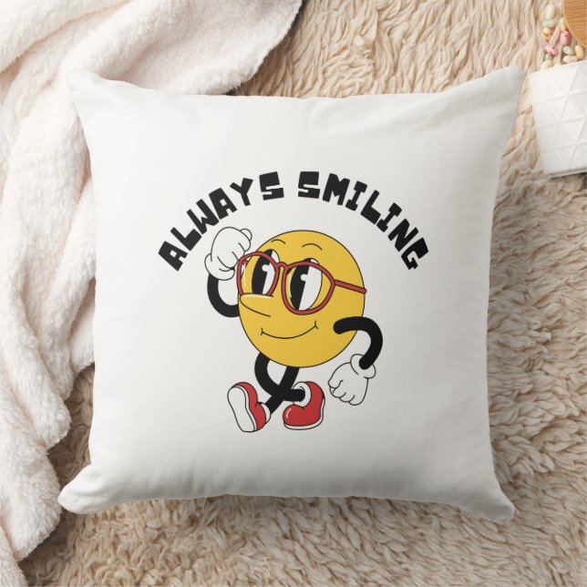 Oreiller Emoji Mignon Toujours Sourire (Couverture)