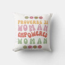 Oreiller en coton avec la phrase Femme habilitée P