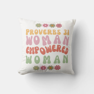 Oreiller en coton avec la phrase Femme habilitée P