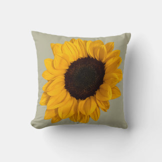 Oreiller en coton avec photo de tournesol
