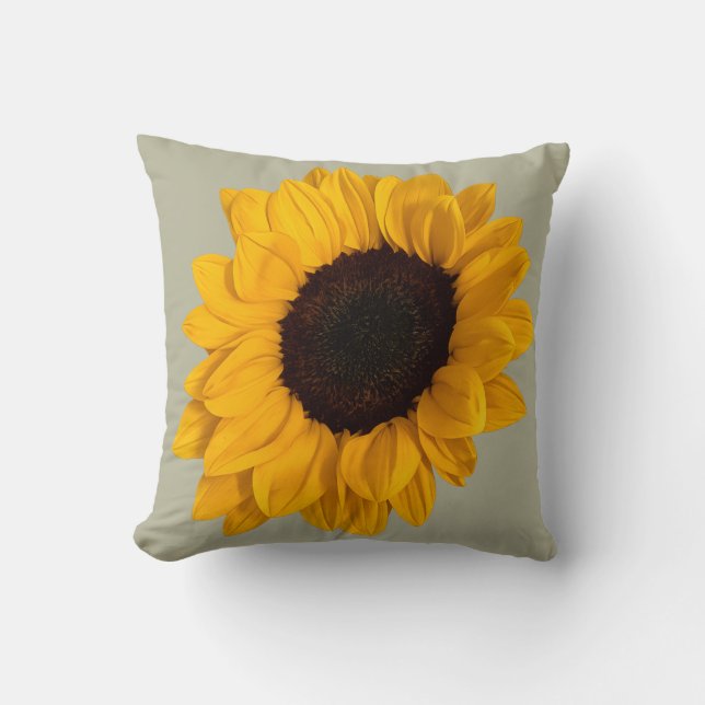 Oreiller en coton avec photo de tournesol (Recto)