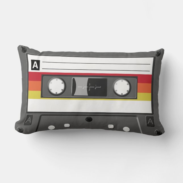 Oreiller en forme de cassette audio rétro (Recto)