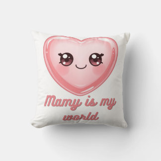 Oreiller en forme de cœur kawaii double face - Mam