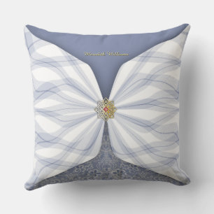 Oreiller en illusion de textile bleu poussiéreux p