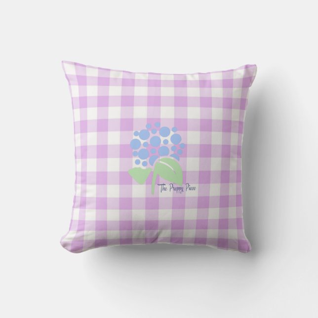 oreiller en vichy violet (Recto)