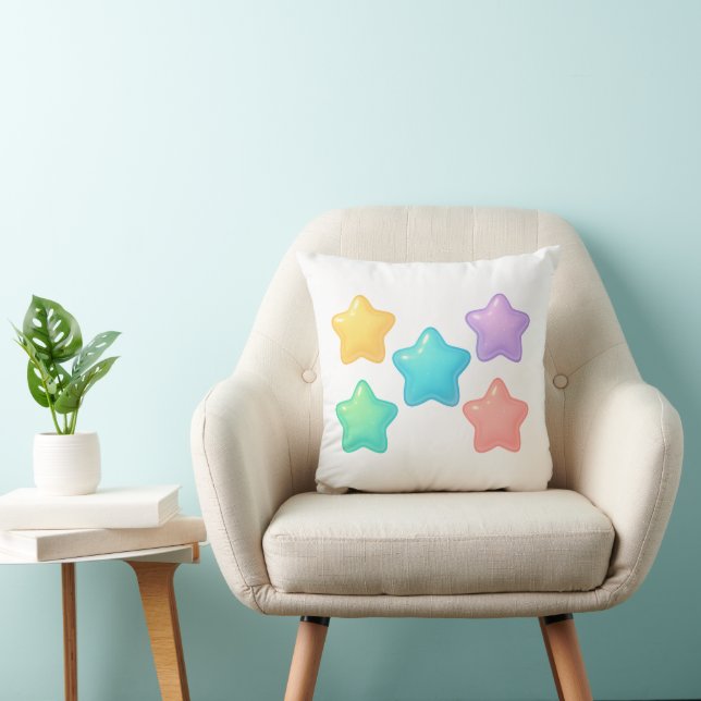 Oreiller Étoile en Gelée Néon | Douce Déco Kawaii  (Chaise)