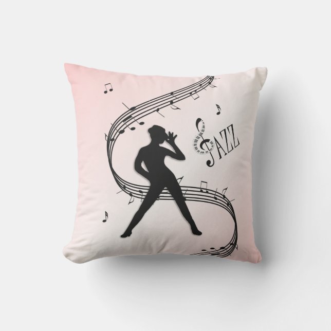 Oreiller extérieur Danse Jazz Rose Musique (Recto)