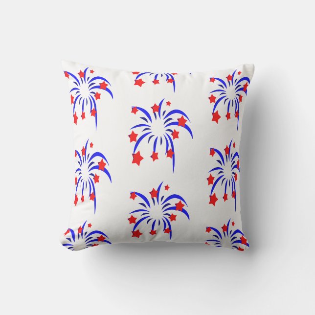 Oreiller Extérieur Feux d'Artifice Patriotique (Recto)