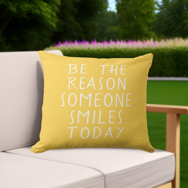 Oreiller extérieur jaune grand inspirant (Inspirational Yellow Pillow: Spread Summer Smiles and Positivity! 😊🌼)