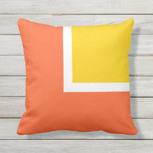 Oreiller extérieur moderne orange et jaune