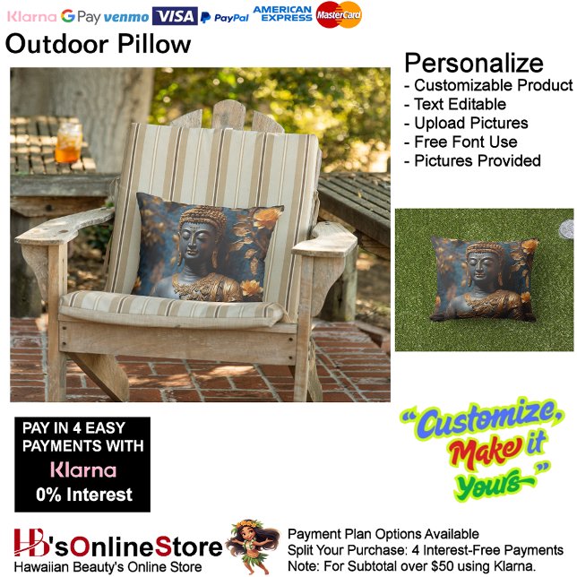 Oreiller extérieur ultra confortable Bouddha (Buddha Ultra Cozy Outdoor Throw Pillow.)