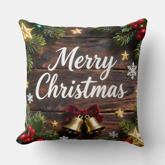 Oreiller festif de Noël joyeux (Recto)