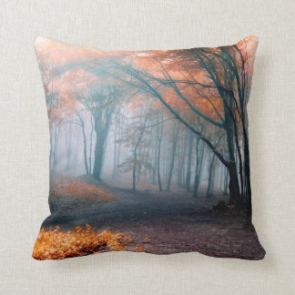 Oreiller Feuilles d'Automne dans les Bois Brumeux