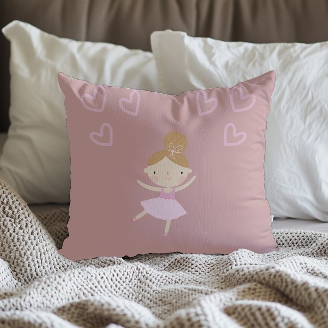 Oreiller Filles Ballerine Rose (Créateur téléchargé)