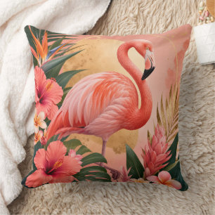Oreiller Flamant Rose, Jeté Décoratif Extérieur
