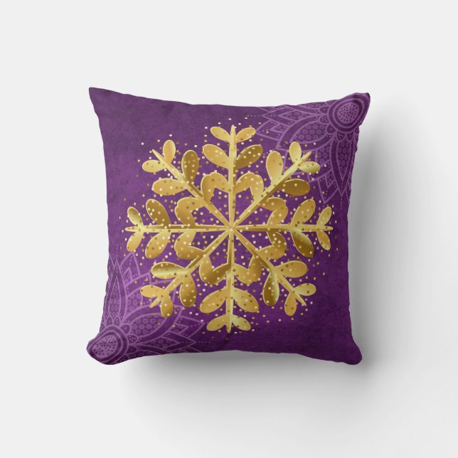 Oreiller Fleur de Chrysanthème en Flocon de Neige  (Recto)