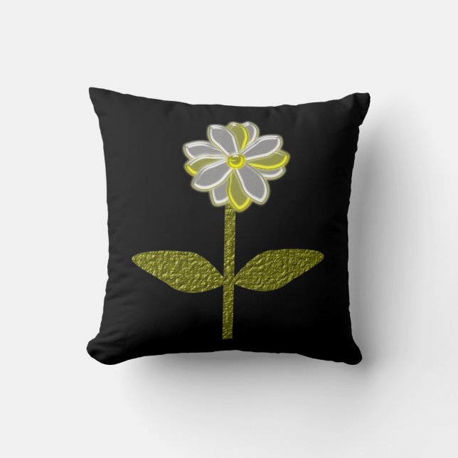 Oreiller Fleur de Marguerite Lumineuse (Recto)