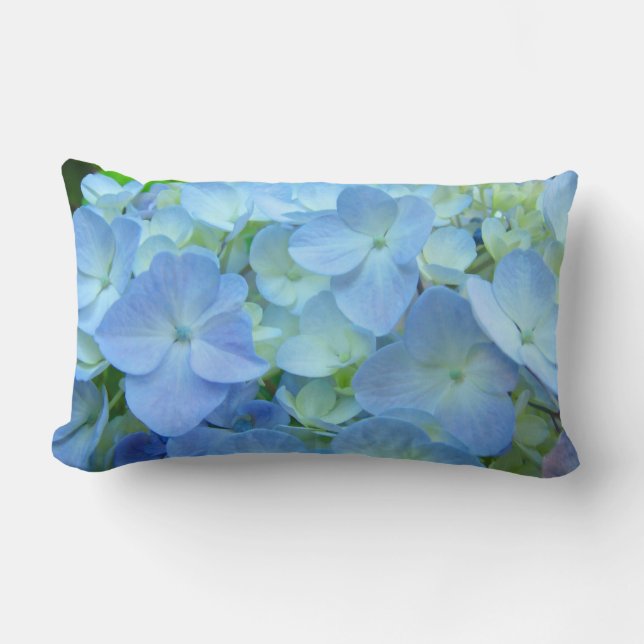 Oreiller Fleur d'Hydrangea Bleu fleurs Floral cade (Recto)