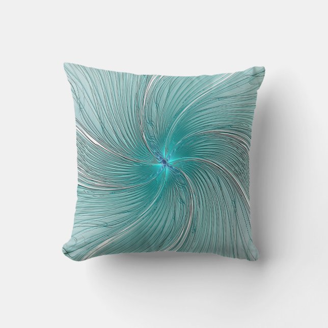 Oreiller Fleur en Ficelle Aqua et Moderne Bleu (Recto)