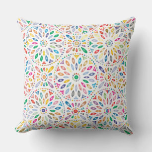 oreiller fleurs mandala