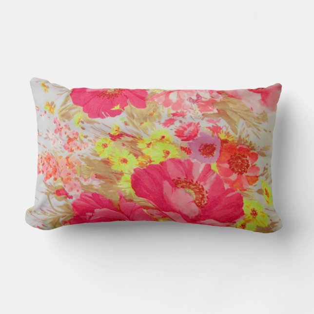 Oreiller floral de roses indien et de jaune (Recto)