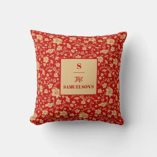 Oreiller Floral Doré Personnalisé Élégant