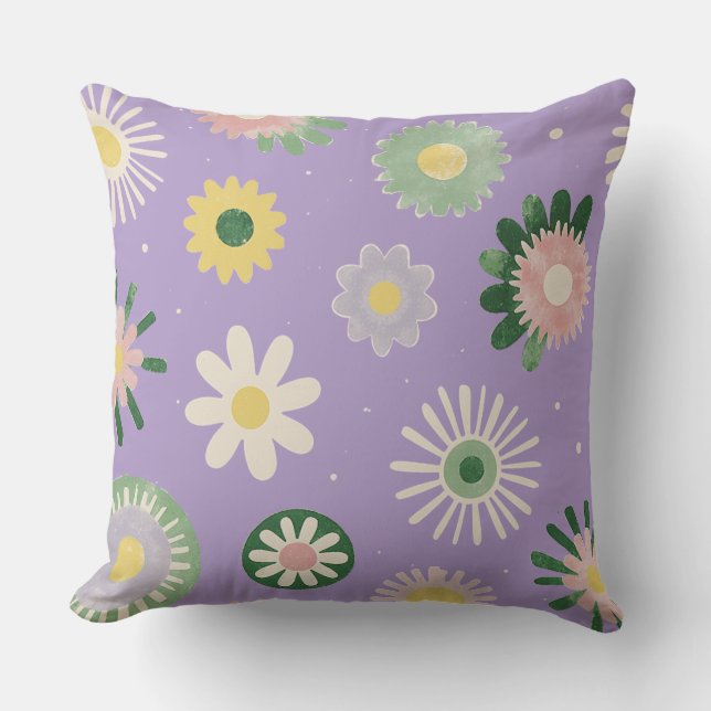 Oreiller Floral Lavande Marguerite (Recto)