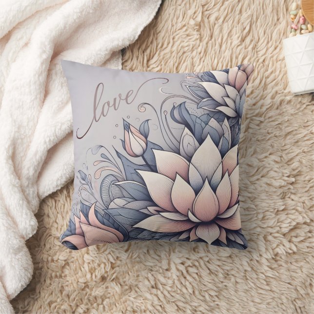 Oreiller Floral "Love" (Couverture)