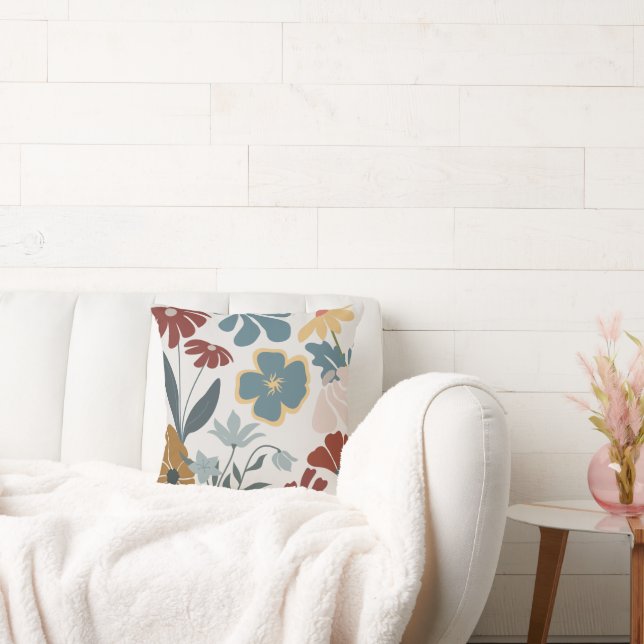 Oreiller Floral Moderne Lumineux (Canapé)