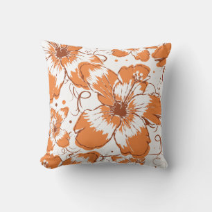 Oreiller Floral Orange Hawaiian