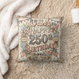 Oreiller Floral Shabby Chic USA 250e Anniversaire