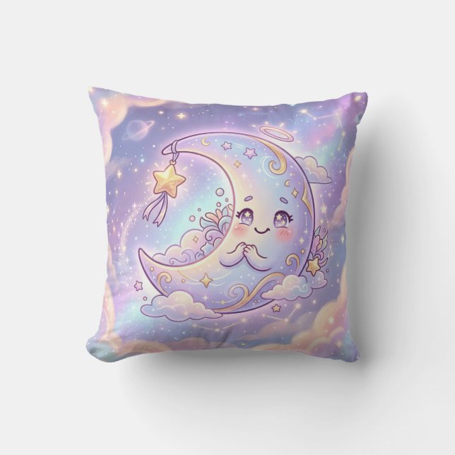 Oreiller Galaxie Lune Pastel (Recto)