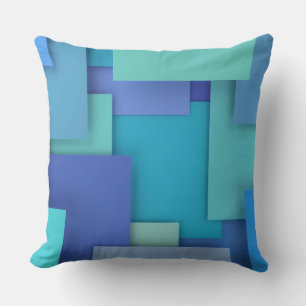 Oreiller géométrique bleu
