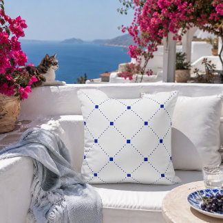 Oreiller géométrique bleu jeté coussin