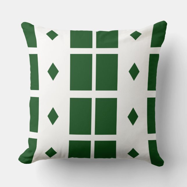 Oreiller géométrique émeraude vert (Recto)