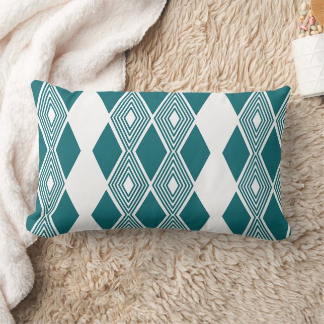 Oreiller géométrique sarcelle Neo-Deco Diamond Gri (Couverture)