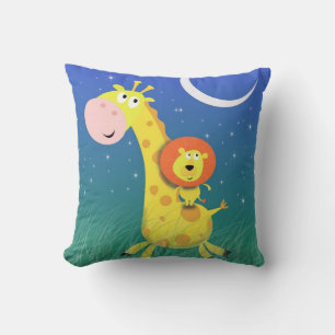 Oreiller girafe et lion pour chambre d'enfants